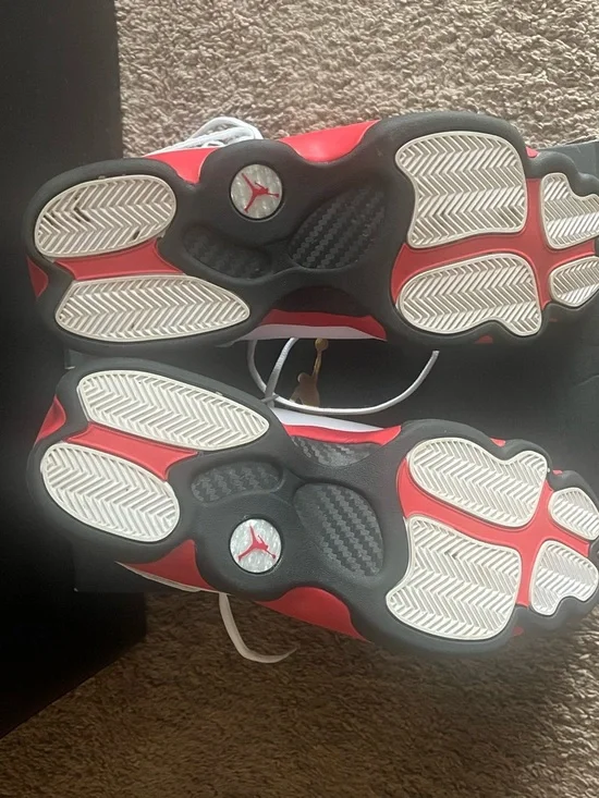 Men’s Red, Black& White Retro-Style Basketball Jordans - Picture 3 of 10